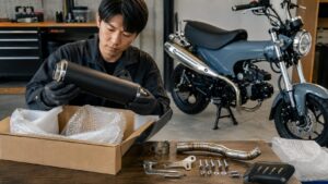 DAX125のタイ製カスタムマフラー装着イメージ