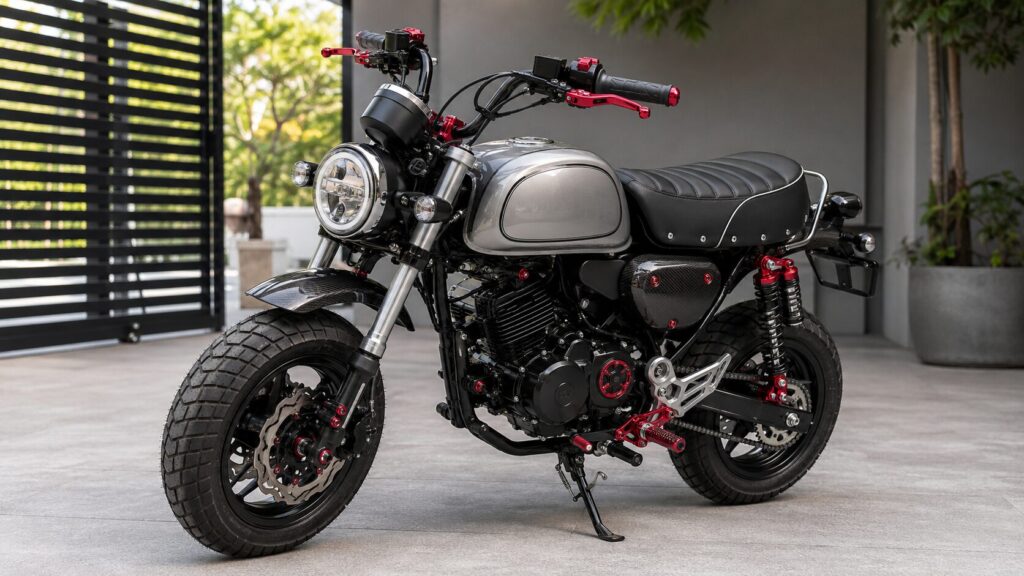 タイ製CNCバイクパーツのねじ穴や表面を検品する様子