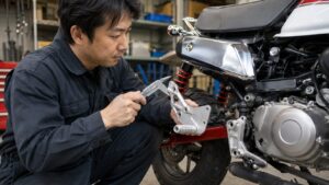 モンキー125用CNCパーツの個人輸入と国内購入を比較する様子