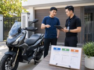 ADV160・ADV150を複数のバイク買取業者で査定し条件を比較する様子