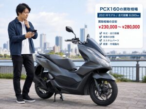 PCX160の年式・走行距離・車両状態から買取相場を確認する参考イメージ