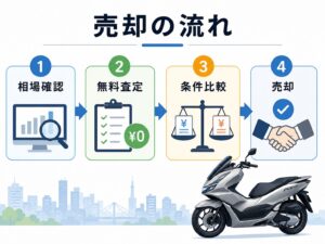 PCX160売却の相場確認・無料査定・条件比較・売却決定までの4ステップ